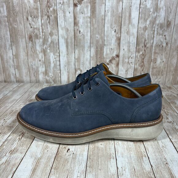 Ecco aurora dark blue oxfords Mens 11 - Picture 2 of 8